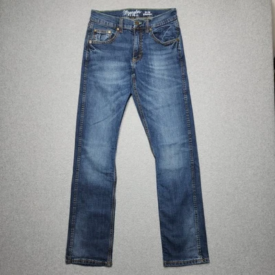 Wrangler Retro Jeans Mens 29x34 Blue Slim Straight Stretch Denim Western Cowboy - Image 1 of 4