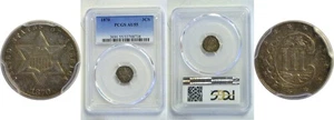 1870 3CS Silver Three Cent PCGS AU-55 - Picture 1 of 3