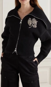 Alexander McQueen Ribbed Wool Cashmere Embellished Cardigan M” New With Tag - Picture 1 of 3