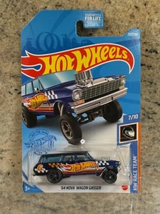2021 Hot Wheels Super Treasure Hunt - Race Team - '64 Nova Wagon Gasser - Blue - Picture 1 of 7