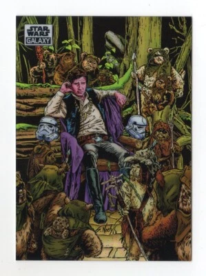 Topps 2021 cromo Star Wars Galaxy Refractor #33 nuevos amigos Foto 1 de 3