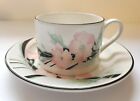 Sango Jolie 253319 Coffee Cup And Saucer Set 2 Pieces LG Pink Flower 80s Style 