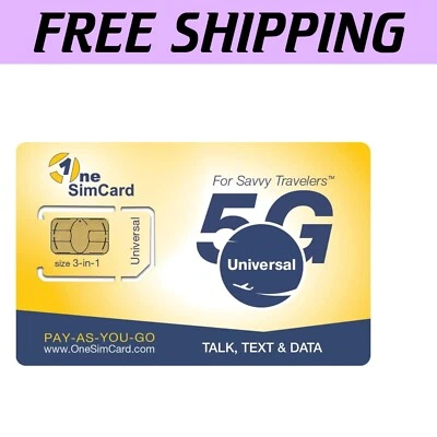 Tarjeta SIM 3 en 1 global: voz, texto, datos y 4G para viajeros globales - crédito de $5 Foto 1 de 4