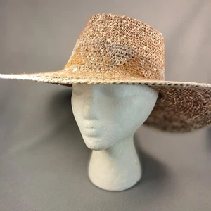Unique Vtg Wool Hat 70s Santa Fe Bolero Design Hand Made Ooak Tan Gold Natural - Picture 1 of 8