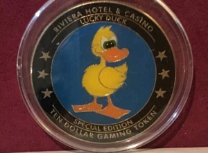 Riviera $10 Lucky Duck Enamel Gaming Token HTF - Picture 1 of 3