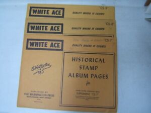 Christmas Seals White Ace Album Pages w/ Stamps 1978-1980 CS-7, -8 and -9 BR