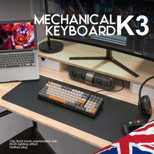 K3 Gaming Keyboard USB Charging 100 Keys Wired Mechanical Keyboard Wired Russian - Picture 1 of 12