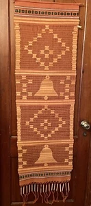 Vintage Thai Art Weave w Bamboo Inserts  w Christmas Bells 60" x 17" Door Decor - Picture 1 of 5