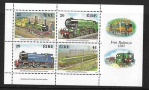 IRLANDA 1984 150 ANIVERSARIO DE LOS FERROCARRILES IRLANDESES, HOJA MÍNIMA SG MS 581, CAT £3,75 - Imagen 1 de 1