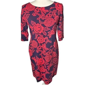Saint James Navy Red Floral Dress Size 10 - Picture 1 of 12
