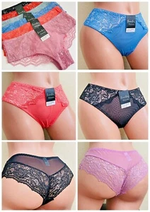 6-12 Women's Bikini Briefs Lace Sexy Panties JE49 Underwears Cheeky Hipster S-XL - Picture 1 of 12