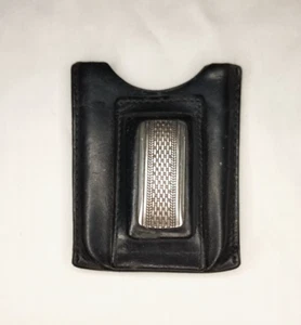 Fermasoldi Brighton Salina in pelle art deco placcato argento gentiluomo - Foto 1 di 9