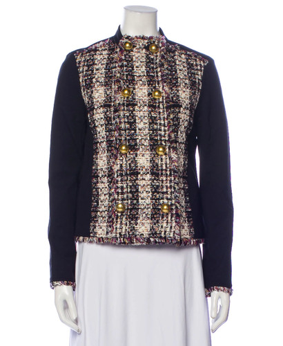 Giacca Tessuto Tory Burch Dettaglio Tweed Doppio Petto Maglia 0