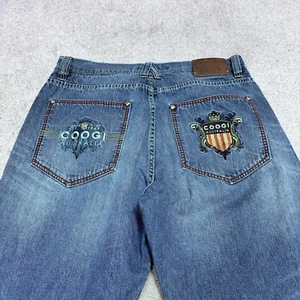 Vintage Coogi Denim Jeans Blue Mens 38X34 Embroidered Straight Leg - Picture 1 of 13