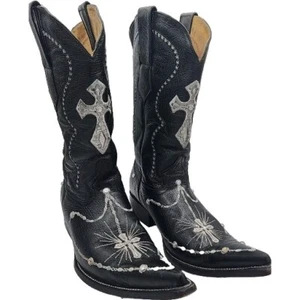 Joe Boots- Men's Rosario Black Bovine Leather Western Boots Size 27EE 8 Us - Picture 1 of 8