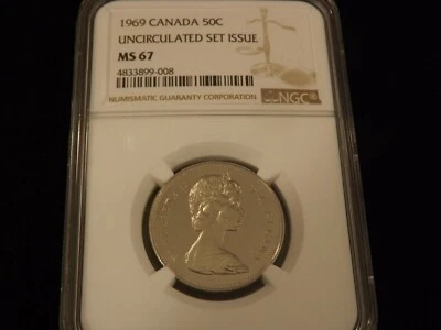 1969    50c         Canada          NGC  MS 67 - Image 1 of 2