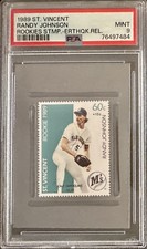 1989 St Vincent Rookies Stamp Randy Johnson CA Earthquake Relief PSA 9 (Low Pop)