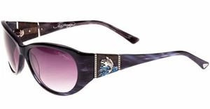 Ed Hardy Sunglasses Jumping Koi - Grey Horn with Case and Box - Picture 1 of 3