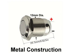 Waterproof Momentary Round Stainless Steel Metal Push Button Starter Horn Switch - Picture 1 of 3