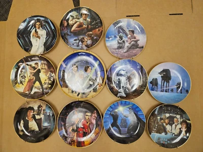 Hamilton Collection Plates Lot of 11 Star Wars Hereos and Villians COA's also. - Image 1 of 4