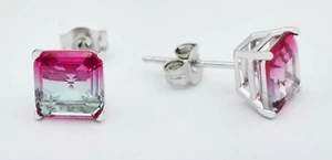 PINK TOURMALINES 2.24 Cts STUD EARRINGS 14K WHITE GOLD - New With Tag - Picture 1 of 3