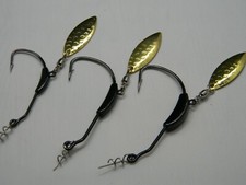 Jighaken mit Spinnerblatt - Jigköpfe bebleit 3 Varianten je 4 Stück Packung Gold