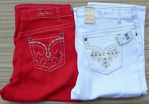 ROYAL PREMIUM WOMEN'S QUALITY CRAFTSMANSHIP COLORED CAPRI JEANS LIST $50 - Picture 1 of 7