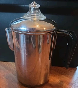 Vtg Revere Ware percolator 1801 coffee pot pre 1968 double ring COMPLETE VG - Picture 1 of 7