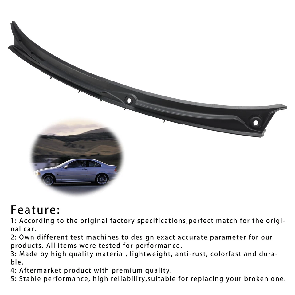 Windshield Wiper Cover Vent Cowl Grille Panel For BMW 3 SERIES E46 COUPE - Image 1 of 4
