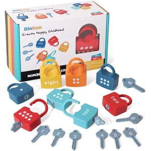 Interactive Numbers Lock and Key Set - Engaging Learning Game for Preschoolers - Picture 1 of 8