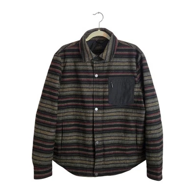 Pendleton Wool Blend Striped Shacket Jacket Mens Large Snap Front Zip Pocket - Image 1 of 4