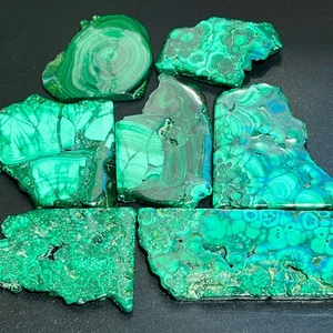 Large Green Malachite Polished Crystal Mineral Slices Slabs Freeform Gemstone - Picture 1 of 2