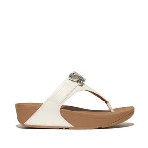 Damen Fit Flop Lulu Zehenstegsandalen mit Schmucksteinenbesatz in Weiß - Bild 1 von 5