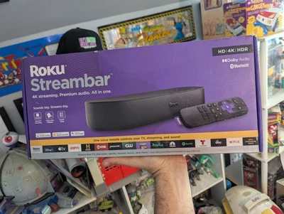 New Roku Streambar 4K/HD/HDR Streaming Media Player - Black - Factory Sealed - Image 1 of 4