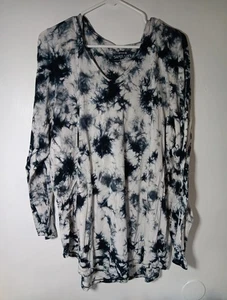 Torrid Super Soft Knits Women's Plus Size 3 Navy Blue White Tie Dye Long Sleeve - Picture 1 of 2
