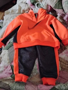 New Size 18M Nike 2pc toddler outfit orange brown hooded jacket & pants New - Picture 1 of 3