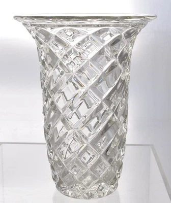 Antique 10 Inch Tall Heavy Flared Pressed Glass Vase EAPG - Image 1 of 4