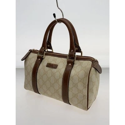 Gucci GG Supreme Mini Boston Bag Handbag Brown PVC Leather Italy 193604 Auth - Image 1 of 4