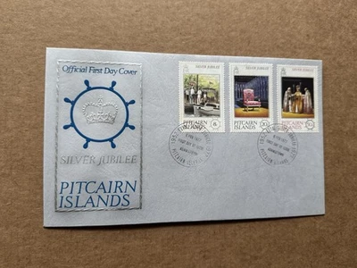 Pitcairn Islands 1977 FDC +QEII Silver Jubilee #160-62 +Silver ENR Crown Cachet - Image 1 of 2