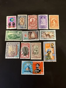 13 Old Ethiopia M/U Italy Colony/Africa Stamps- Lot A-79830 - Bild 1 von 1