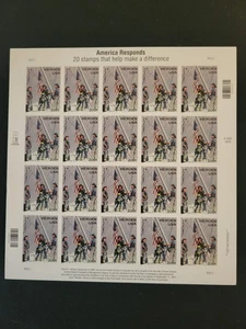 US America Responds 9-11 2001 Heroes stamp Sheet USPS Firefighters ground zero - Picture 1 of 1