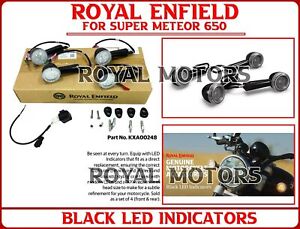 Royal Enfield "BLACK LED INDICATORS" For Super Meteor 650 - Express Shipping