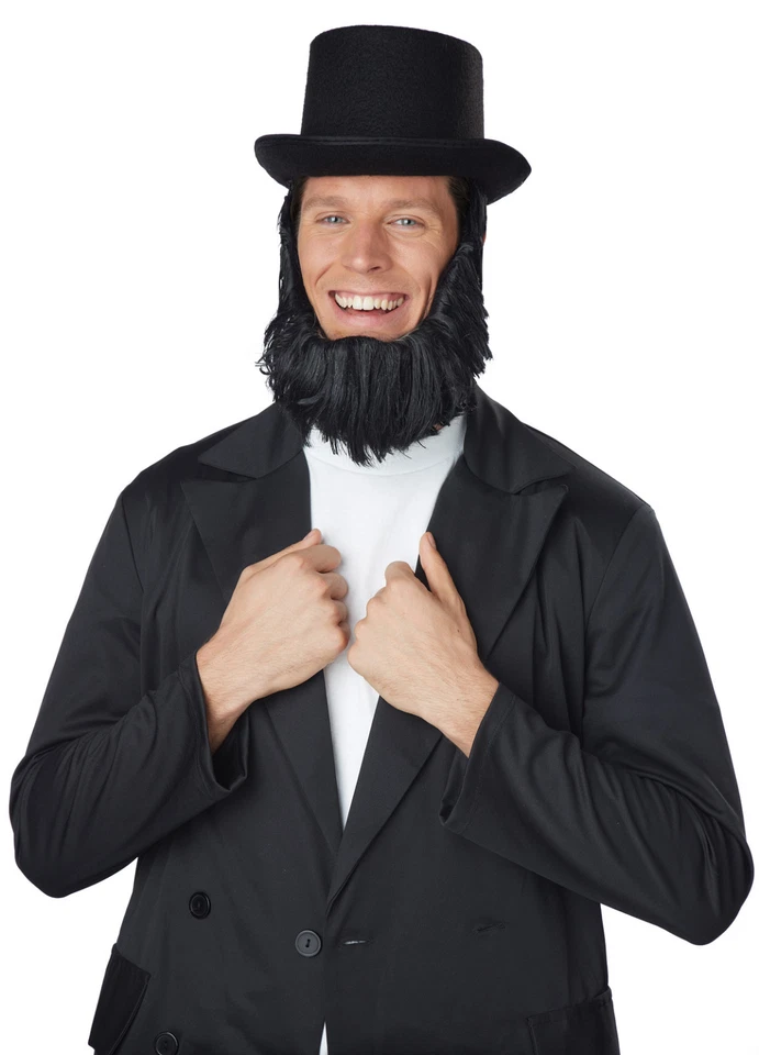 Abraham Lincoln Honest Abe Sombrero de vestimenta con kit de disfraz de barba adjunto Foto 1 de 1