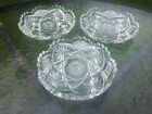 Antique crystal hors d'oeuvres serving dishes possibly Bohemian / American x 3