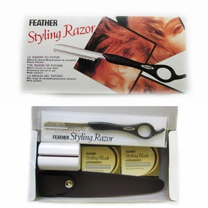 Feather Styling Razor Set Trimming Barber Hair cut trim BEST BLADE KING JAPAN - Picture 1 of 9