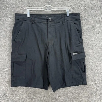 Buffalo Cargo Shorts Men 34 Black Mid Rise Flat Front Pockets Cotton Regular Fit - Image 1 of 4