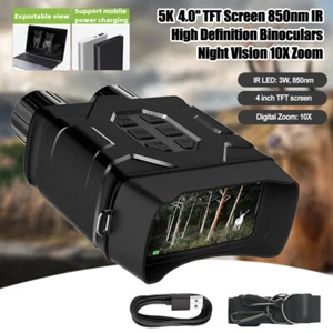 5K Night Vision Goggles Infrared Digital 10X Zoom Binoculars w/ 4" LCD Screen - Picture 1 of 20