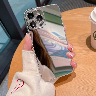 Funda delgada de goma con espejo dorado a prueba de golpes para iPhone 13 Pro 12 11 Pro Max Foto 1 de 4