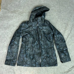 Columbia Women Jacket Large Black Blue Coat Interchange Omniheat Ski Winter Hood - Picture 1 of 12