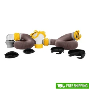 20Ft RV Sewer Hose Kit Dual Tank Wye Connector Heavy Duty Vinyl Waste Management - Picture 1 of 8